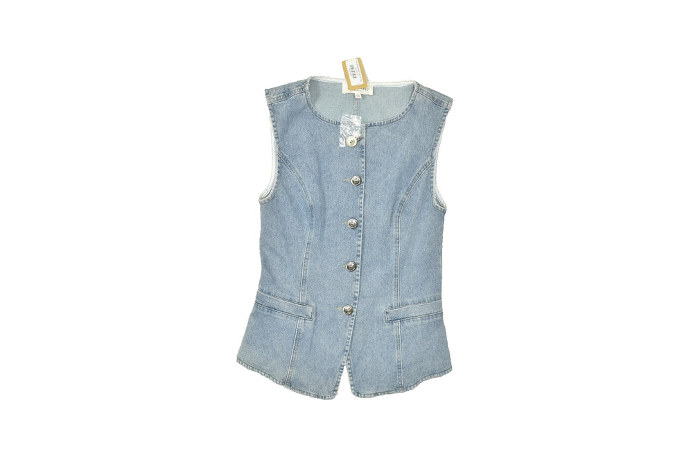 NEW Freemarket Women's Denim Vest Jean Jacket Top Small S NWT Y2K Style